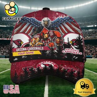 NFL Arizona Cardinals Mascot Logo Custom Name Baseball Cap