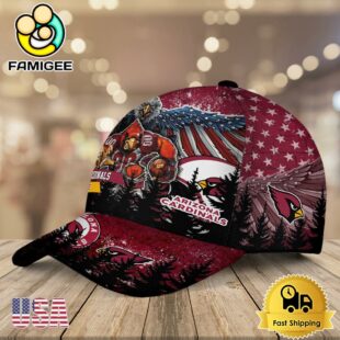 NFL Arizona Cardinals Mascot Logo Custom Name Baseball Cap