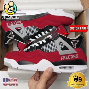 NFL Atlanta Falcons Classic Team Logo Custom Air Jordan 4 Shoes