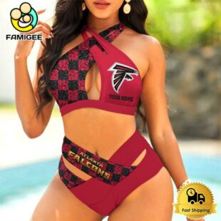 NFL Atlanta Falcons Custom Sports Women Crisscross Swimsuit