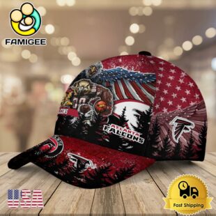 NFL Atlanta Falcons Mascot Logo Custom Name Baseball Cap