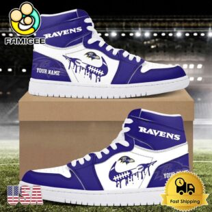 NFL Baltimore Ravens Logo Edition Custom Air Jordan 1 Shoes