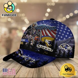 NFL Baltimore Ravens Mascot Logo Custom Name Baseball Cap