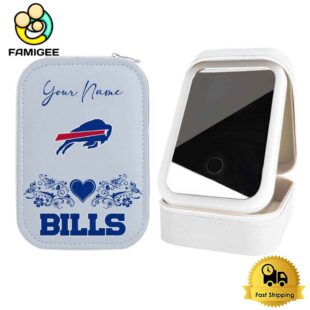 NFL Buffalo Bills Heart Pattern Custom Led Makeup Box