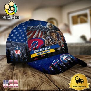 NFL Buffalo Bills Mascot Logo Custom Name Baseball Cap
