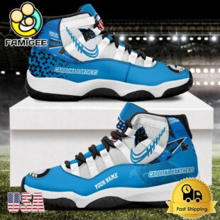 NFL Carolina Panthers Every Down Counts Custom Air Jordan 11 Shoes