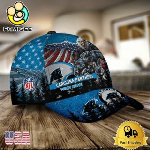 NFL Carolina Panthers Mascot Logo Custom Name Baseball Cap