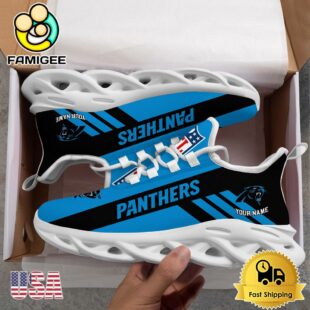 NFL Carolina Panthers Patriotic Style Custom Name Max Soul Shoes