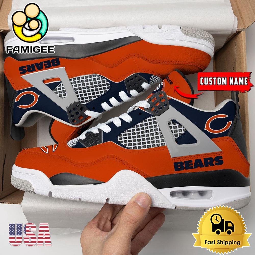 NFL Chicago Bears Classic Team Logo Custom Air Jordan 4 Shoes NFL Chicago Bears Classic Team Logo Custom Air Jordan 4 Shoes
