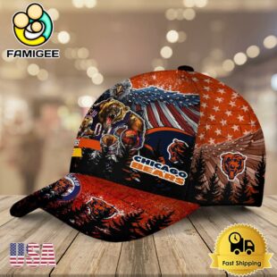 NFL Chicago Bears Mascot Logo Custom Name Baseball Cap