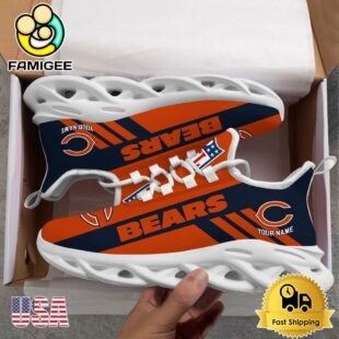 NFL Chicago Bears Patriotic Style Custom Name Max Soul Shoes