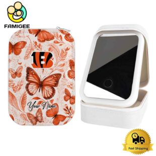 NFL Cincinnati Bengals Beautiful Butterfly Custom Led Makeup Box