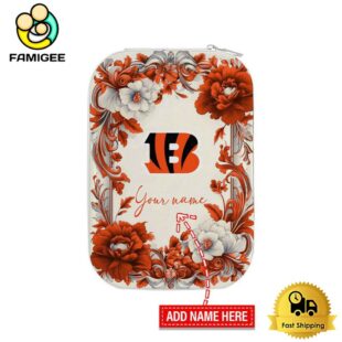 NFL Cincinnati Bengals Flower Frame Pattern Custom Led Makeup Box