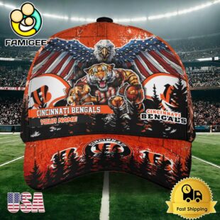 NFL Cincinnati Bengals Mascot Logo Custom Name Baseball Cap