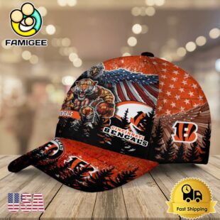 NFL Cincinnati Bengals Mascot Logo Custom Name Baseball Cap