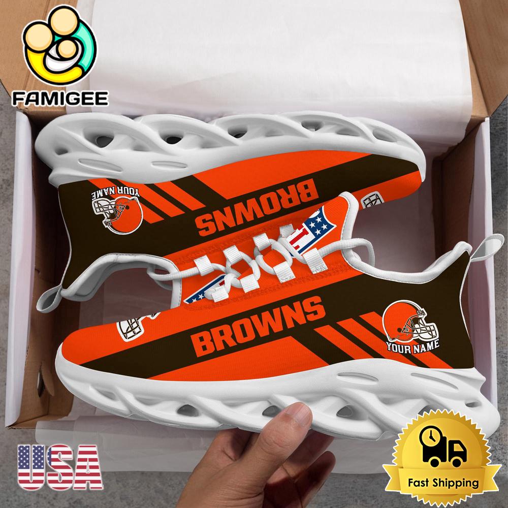 NFL Cleveland Browns Patriotic Style Custom Name Max Soul Shoes NFL Cleveland Browns Patriotic Style Custom Name Max Soul Shoes