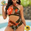 NFL Cleveland Browns Team Logo Women Crisscross Swimsuit