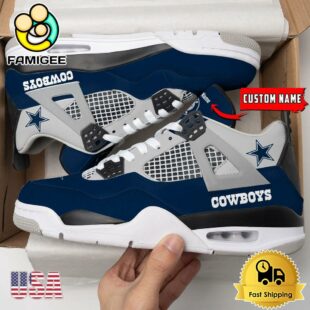 NFL Dallas Cowboys Classic Team Logo Custom Air Jordan 4 Shoes