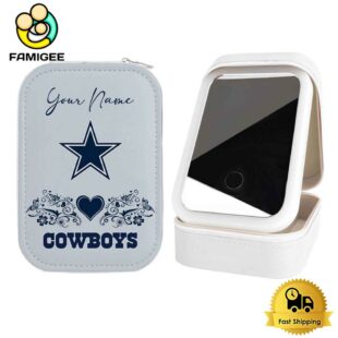 NFL Dallas Cowboys Heart Pattern Custom Led Makeup Box
