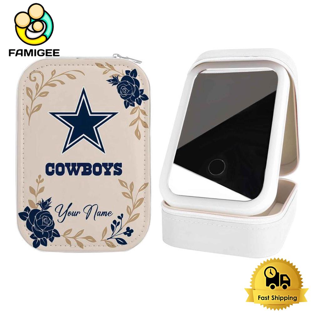 NFL Dallas Cowboys Lips Flower Gathering Pattern Custom Led Makeup Box , Happy Mothers Day Gift NFL Dallas Cowboys Lips Flower Gathering Pattern Custom Led Makeup Box , Happy Mothers Day Gift