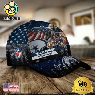 NFL Dallas Cowboys Mascot Logo Custom Name Baseball Cap