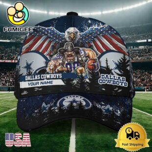 NFL Dallas Cowboys Mascot Logo Custom Name Baseball Cap
