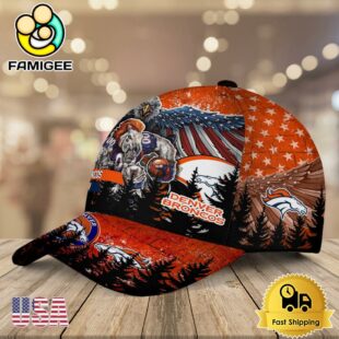 NFL Denver Broncos Mascot Logo Custom Name Baseball Cap