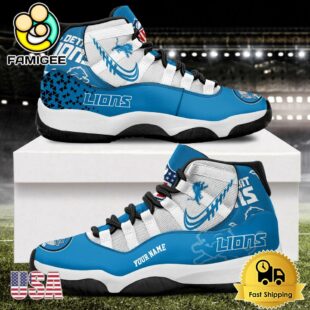 NFL Detroit Lions Every Down Counts Custom Air Jordan 11 Shoes