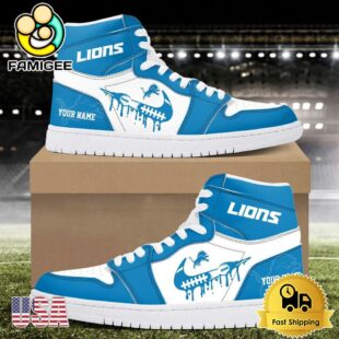 NFL Detroit Lions Logo Edition Custom Air Jordan 1 Shoes