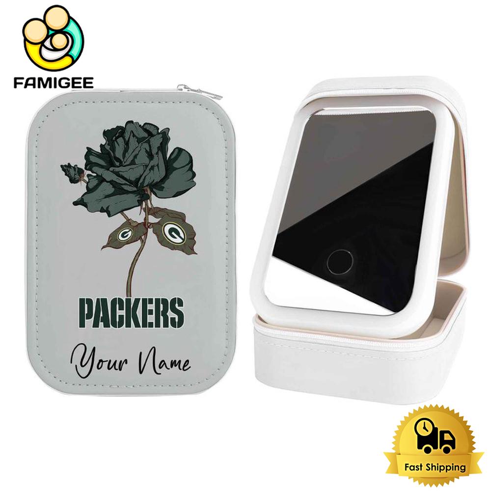 NFL Green Bay Packers Flower Custom Led Makeup Box , Happy Mothers Day Gift NFL Green Bay Packers Flower Custom Led Makeup Box , Happy Mothers Day Gift