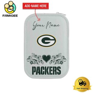 NFL Green Bay Packers Heart Pattern Custom Led Makeup Box