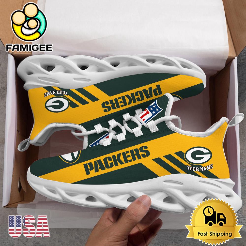 NFL Green Bay Packers Patriotic Style Custom Name Max Soul Shoes NFL Green Bay Packers Patriotic Style Custom Name Max Soul Shoes