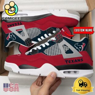 NFL Houston Texans Classic Team Logo Custom Air Jordan 4 Shoes