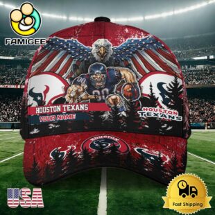 NFL Houston Texans Mascot Logo Custom Name Baseball Cap