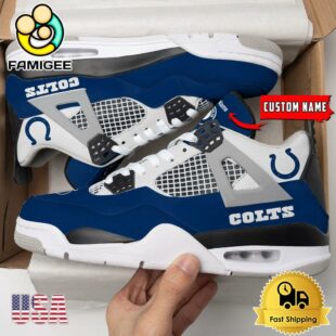 NFL Indianapolis Colts Classic Team Logo Custom Air Jordan 4 Shoes