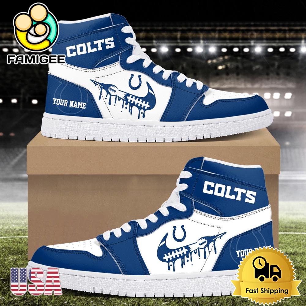 NFL Indianapolis Colts Logo Edition Custom Air Jordan 1 Shoes NFL Indianapolis Colts Logo Edition Custom Air Jordan 1 Shoes