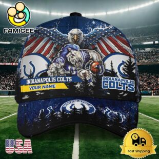NFL Indianapolis Colts Mascot Logo Custom Name Baseball Cap