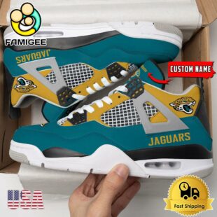 NFL Jacksonville Jaguars Classic Team Logo Custom Air Jordan 4 Shoes