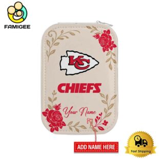 NFL Kansas City Chiefs Lips Flower Gathering Pattern Custom Led Makeup Box
