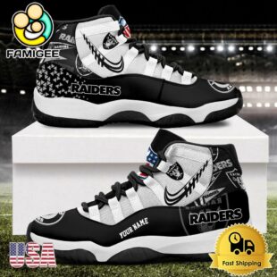 NFL Las Vegas Raiders Every Down Counts Custom Air Jordan 11 Shoes