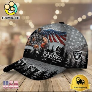 NFL Las Vegas Raiders Mascot Logo Custom Name Baseball Cap