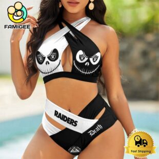 NFL Las Vegas Raiders Team Women Crisscross Swimsuit