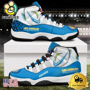 NFL Los Angeles Chargers Every Down Counts Custom Air Jordan 11 Shoes