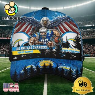 NFL Los Angeles Chargers Mascot Logo Custom Name Baseball Cap