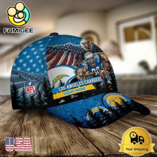 NFL Los Angeles Chargers Mascot Logo Custom Name Baseball Cap