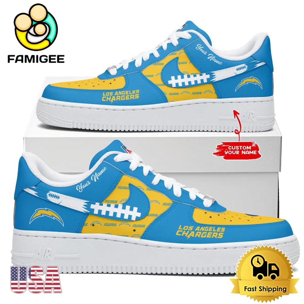 NFL Los Angeles Chargers New Logo Design Custom Air Force 1 Shoes NFL Los Angeles Chargers New Logo Design Custom Air Force 1 Shoes