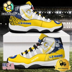 NFL Los Angeles Rams Every Down Counts Custom Air Jordan 11 Shoes