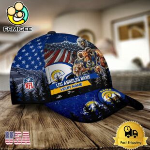 NFL Los Angeles Rams Mascot Logo Custom Name Baseball Cap