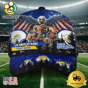 NFL Los Angeles Rams Mascot Logo Custom Name Baseball Cap