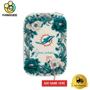 NFL Miami Dolphins Flower Frame Pattern Custom Led Makeup Box